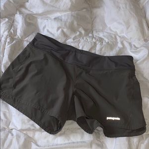 Grey Patagonia shorts.